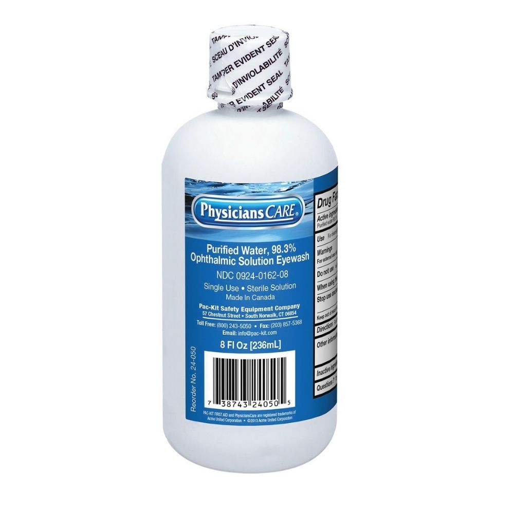 First Aid Only 24-050 Eyewash Bottle, Screw Cap, 8 oz.