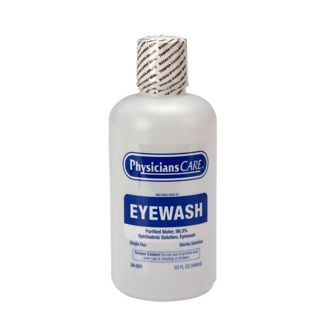 First Aid Only 24-202-001 Eyewash Station, Single 32 oz. Screw Cap Bottle