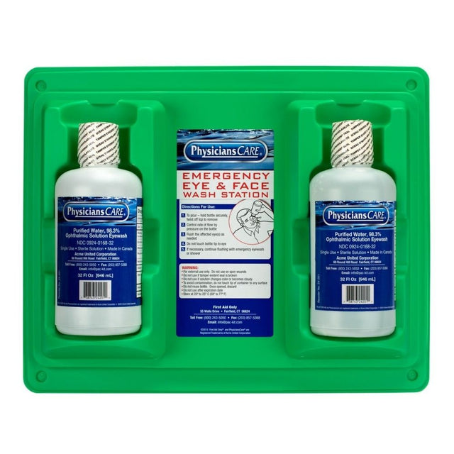 First Aid Only 24-300-001 Eyewash Station, Double 32 oz. Screw Cap Bottle