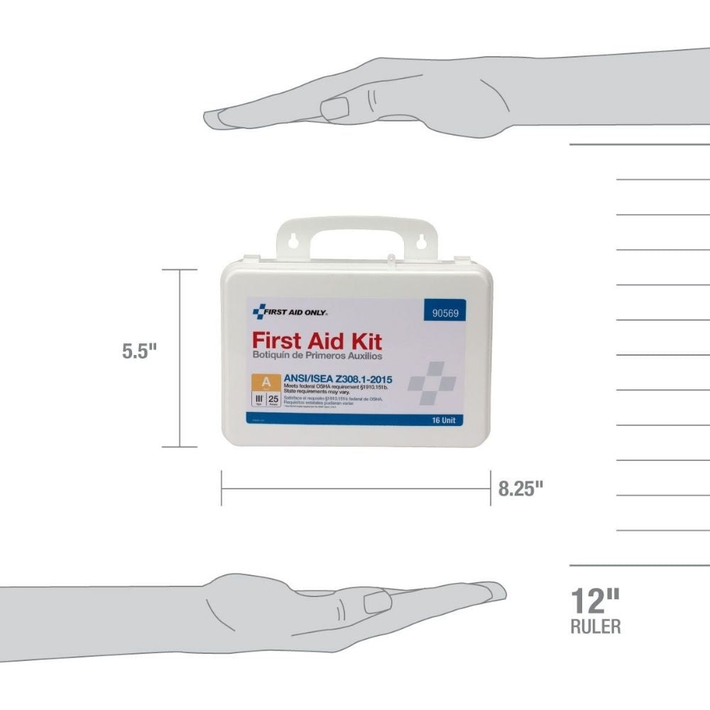 First Aid Only 90569 16 Unit First Aid Kit, ANSI A,  Plastic Case - 7