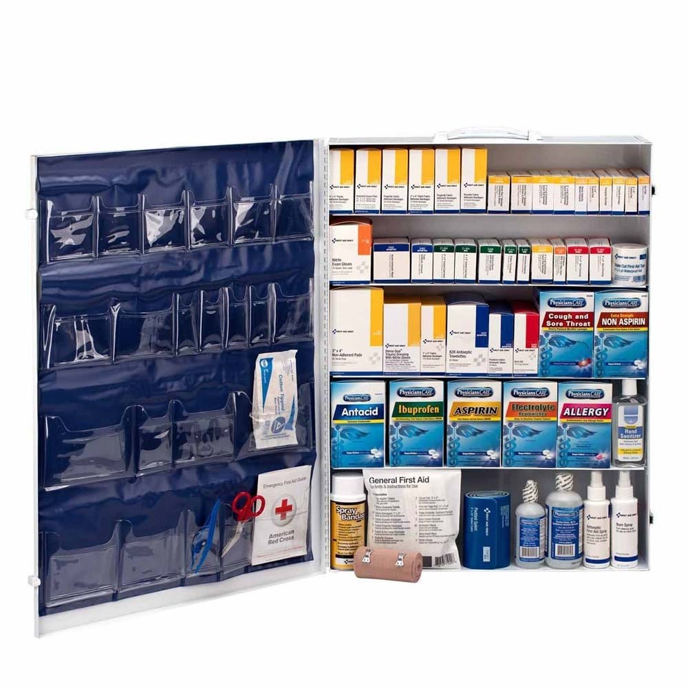 First Aid Only 90577 5 Shelf ANSI 2015 Class B+ Metal First Aid Cabinet with Medications (200+ Person) - 2