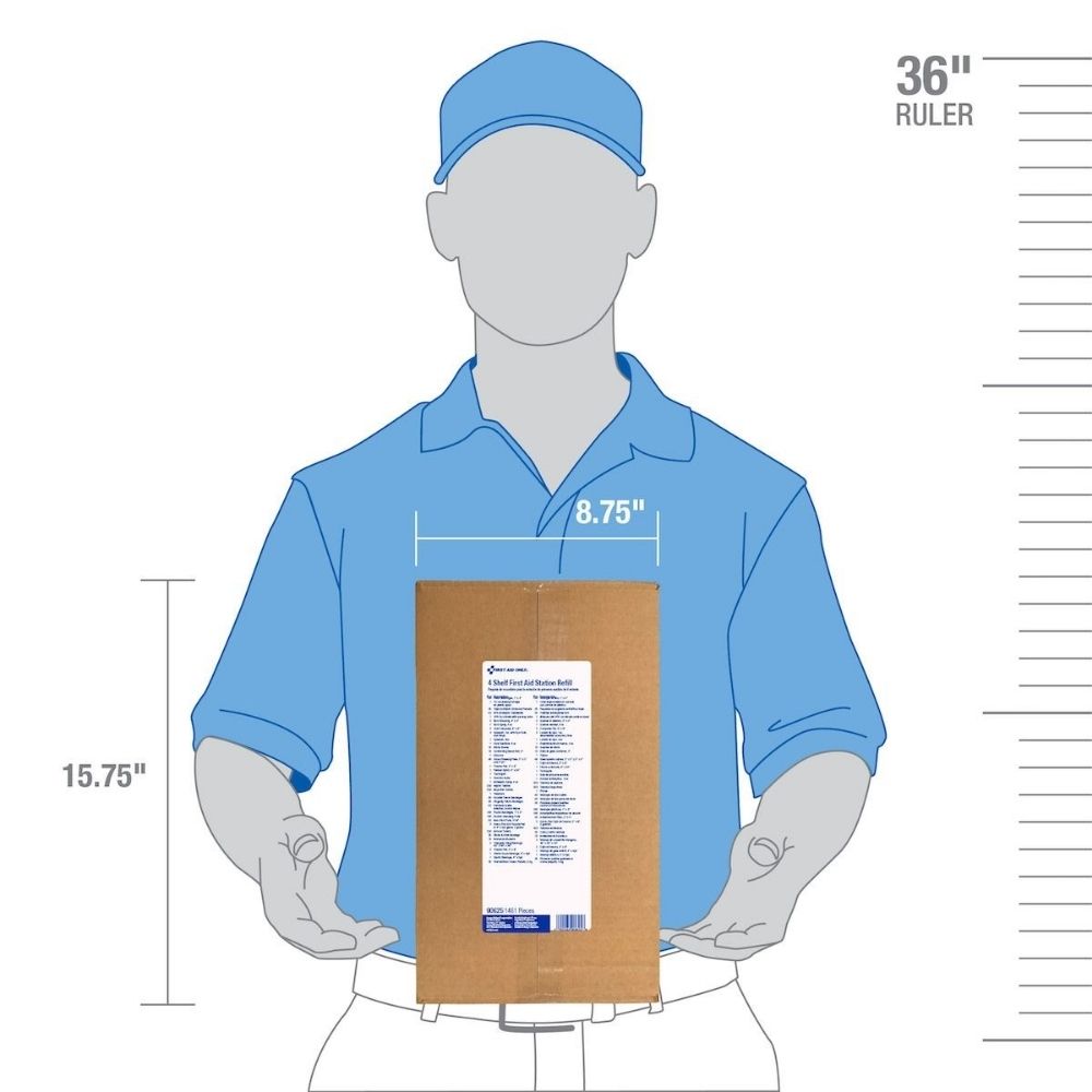 First Aid Only 90625 4 Shelf Class B+, Refill, with Meds - 2