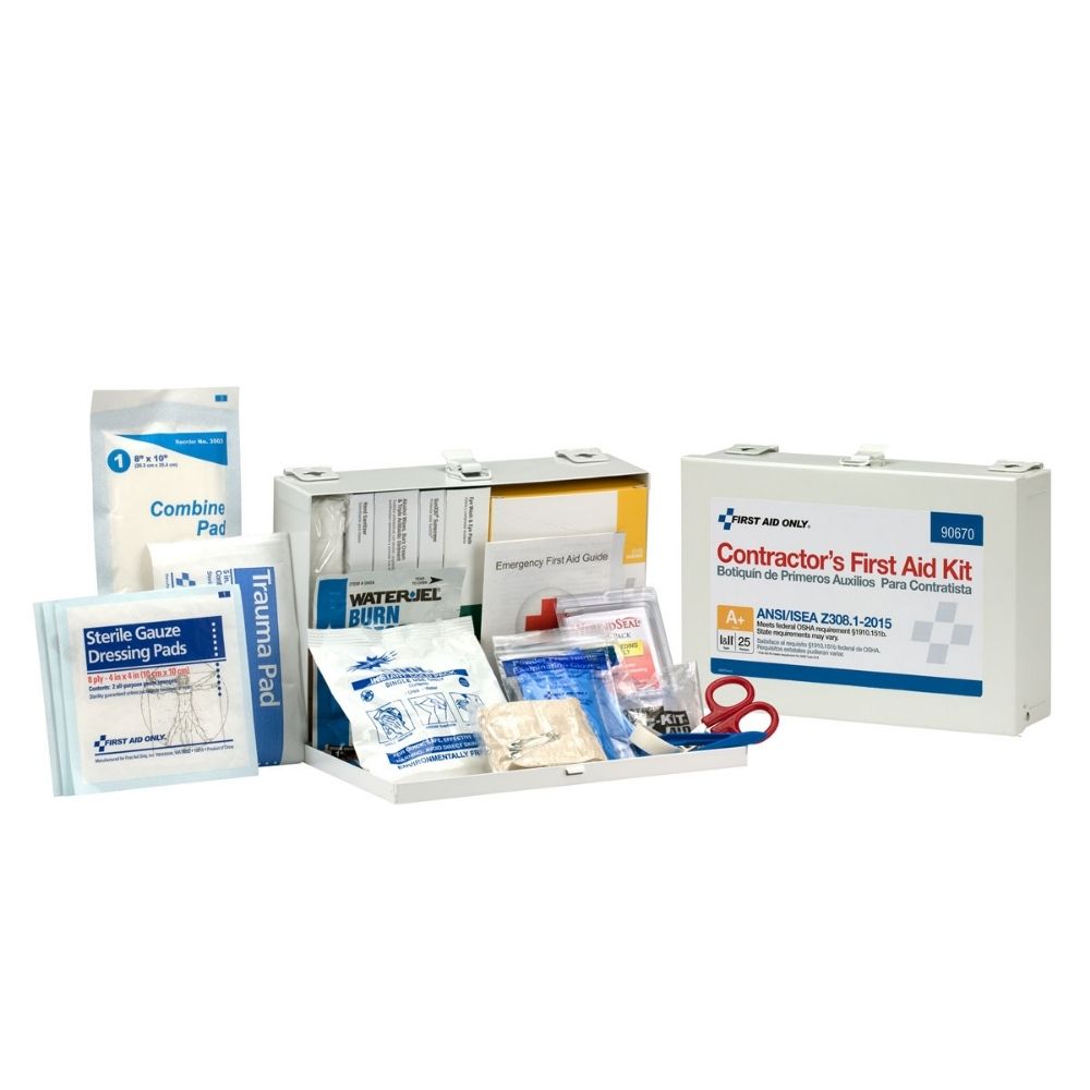 First Aid Only 90670 25 Person Contractor ANSI A+ First Aid Kit, Metal Case