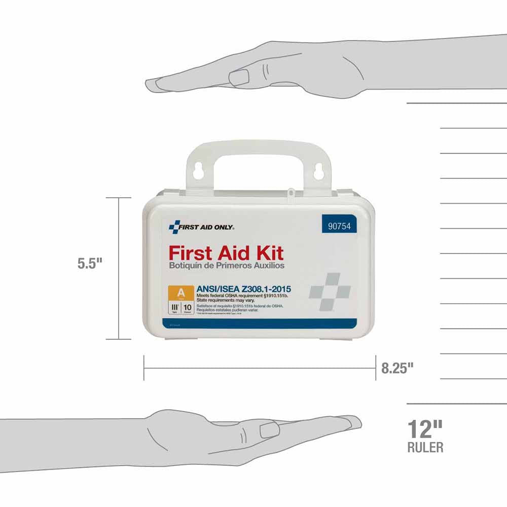 First Aid Only 90754 10 Person Bulk Plastic First Aid Kit, ANSI Compliant w/Eyewash - 2