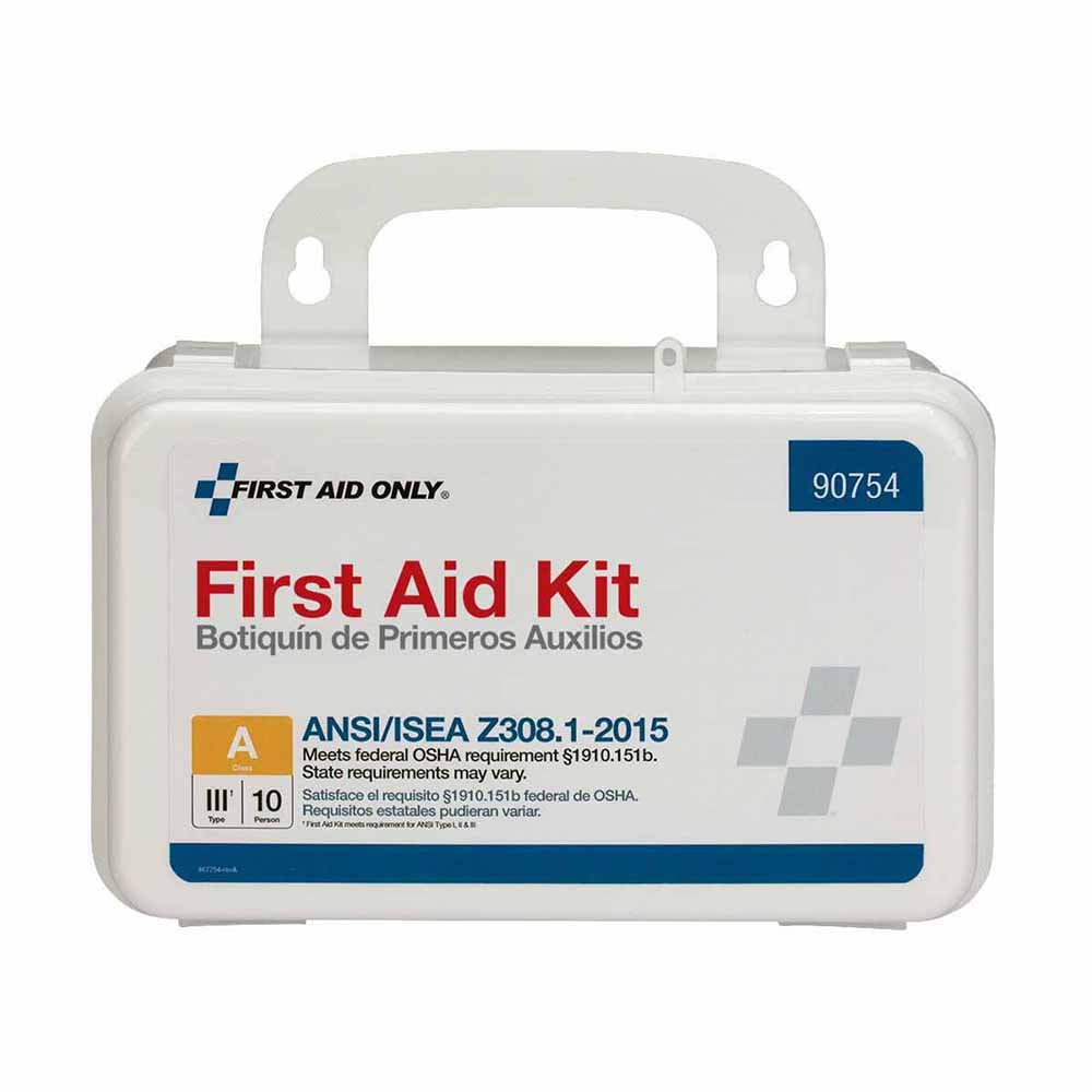 First Aid Only 90754 10 Person Bulk Plastic First Aid Kit, ANSI Compliant w/Eyewash - 4