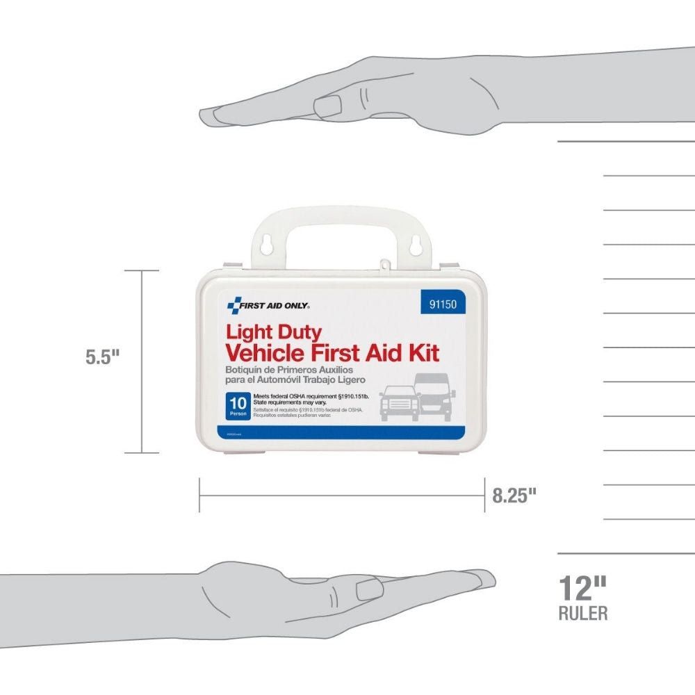 First Aid Only 91150 10 Person Light Duty Vehicle First Aid Kit, Plastic - 7