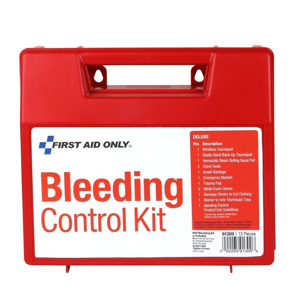 First Aid Only 91309 Bleeding Control Wall Station Single Kit -Deluxe - 3