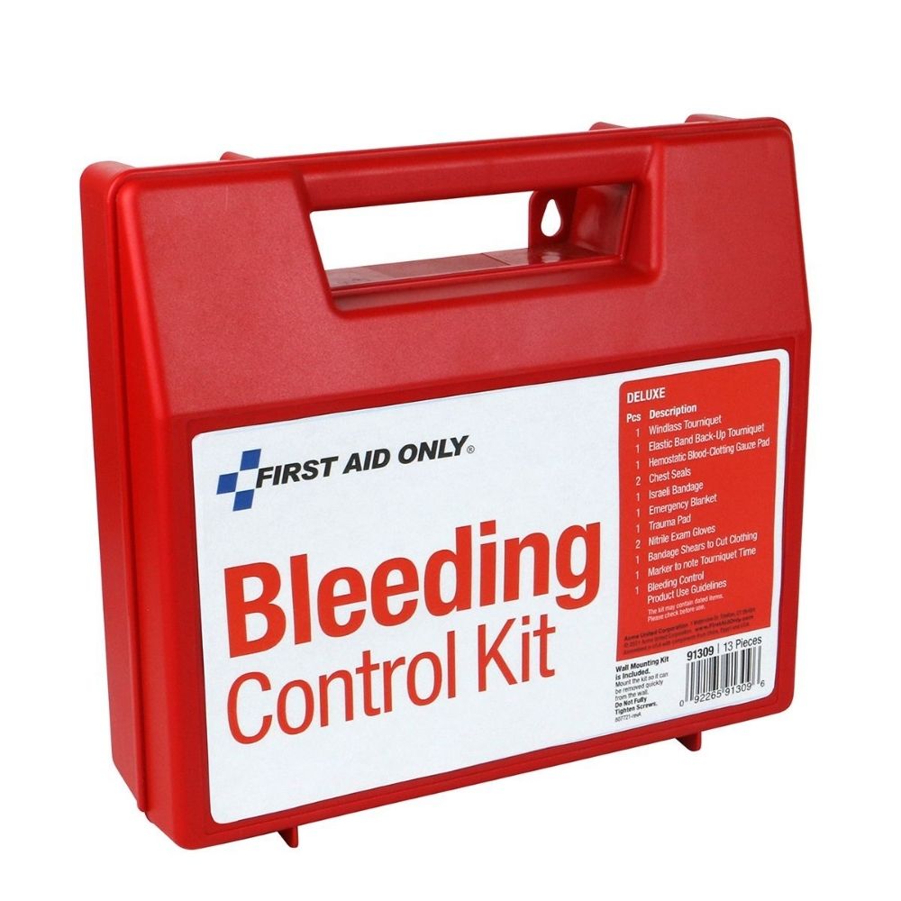 First Aid Only 91309 Bleeding Control Wall Station Single Kit -Deluxe - 4