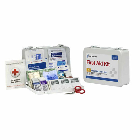 First Aid Only 91325 25 Person ANSI A Metal First Aid Kit, ANSI 2021 Compliant