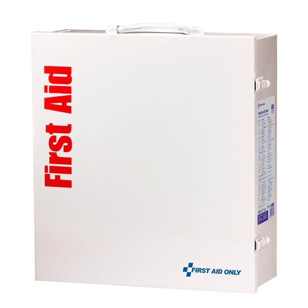 First Aid Only 91340 3 Shelf First Aid 2021 ANSI B+ Metal Cabinet, with Meds - 8