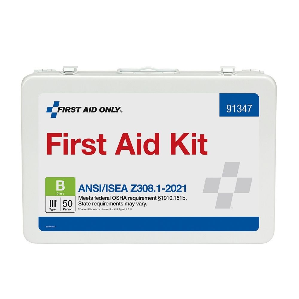 First Aid Only 91347 50 Person First Aid Kit, 2021 ANSI B,  Metal Case - 4