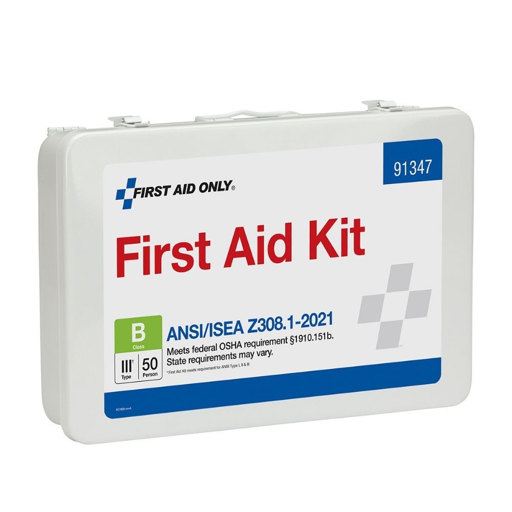 First Aid Only 91347 50 Person First Aid Kit, 2021 ANSI B,  Metal Case - 5