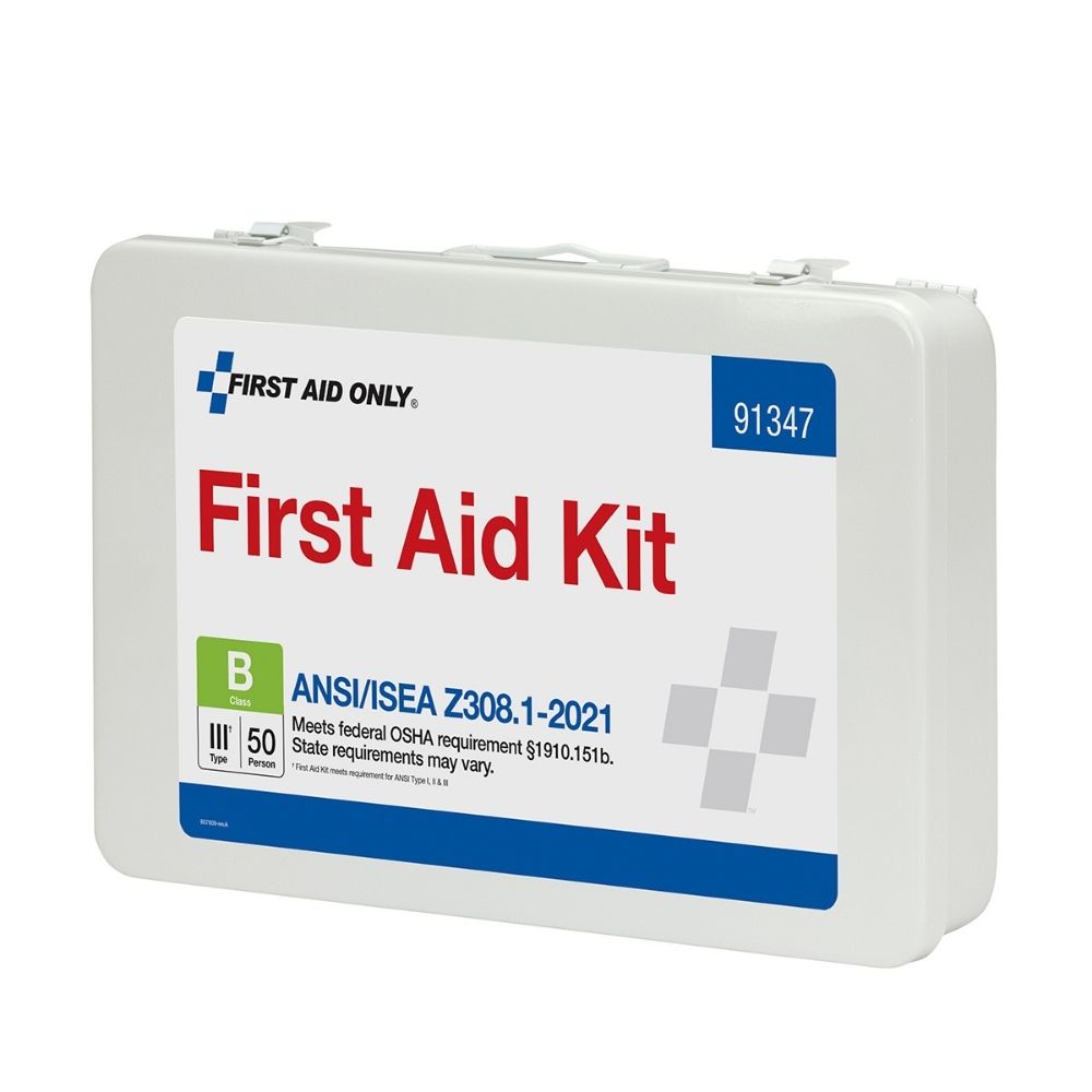 First Aid Only 91347 50 Person First Aid Kit, 2021 ANSI B,  Metal Case - 6