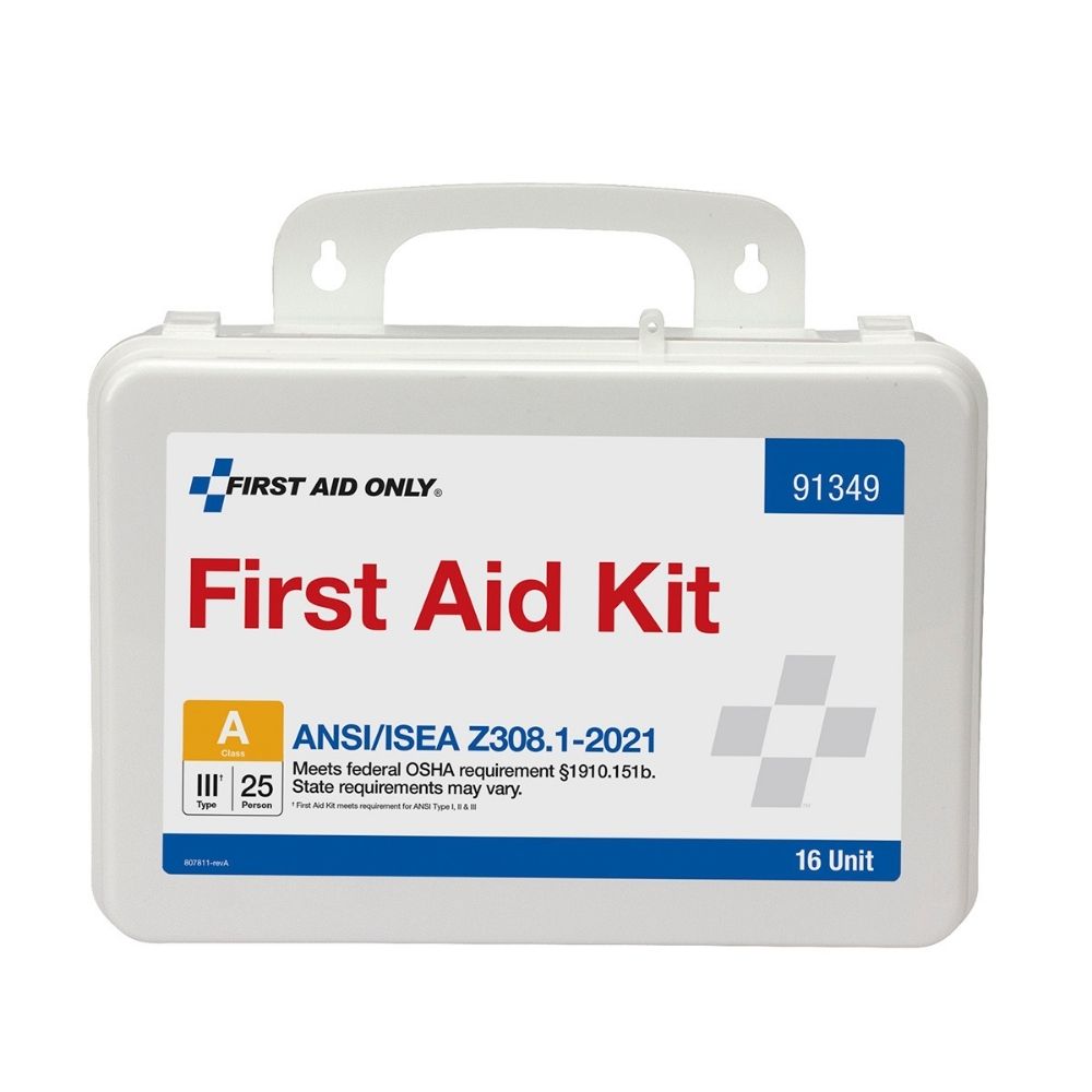 First Aid Only 91349 16 Unit First Aid Kit, 2021 ANSI A,  Plastic Case - 3