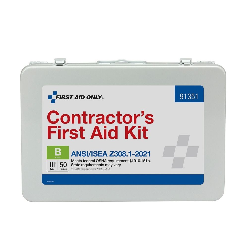 First Aid Only 91351 50 Person Contractor 2021 ANSI B+ First Aid Kit, Metal Case - 4