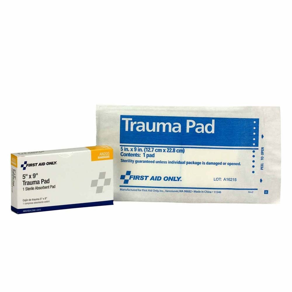 First Aid Only AN205-020 5x9 inch sterile trauma pad for wound dressing (1 Per Box)