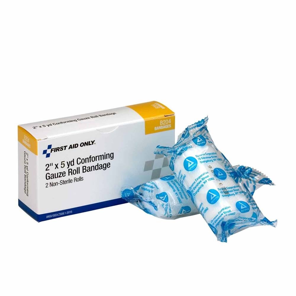 First Aid Only B204 Conforming Gauze Roll Bandage 2 in. x 4 yd, Non-Sterile (2 Rolls)