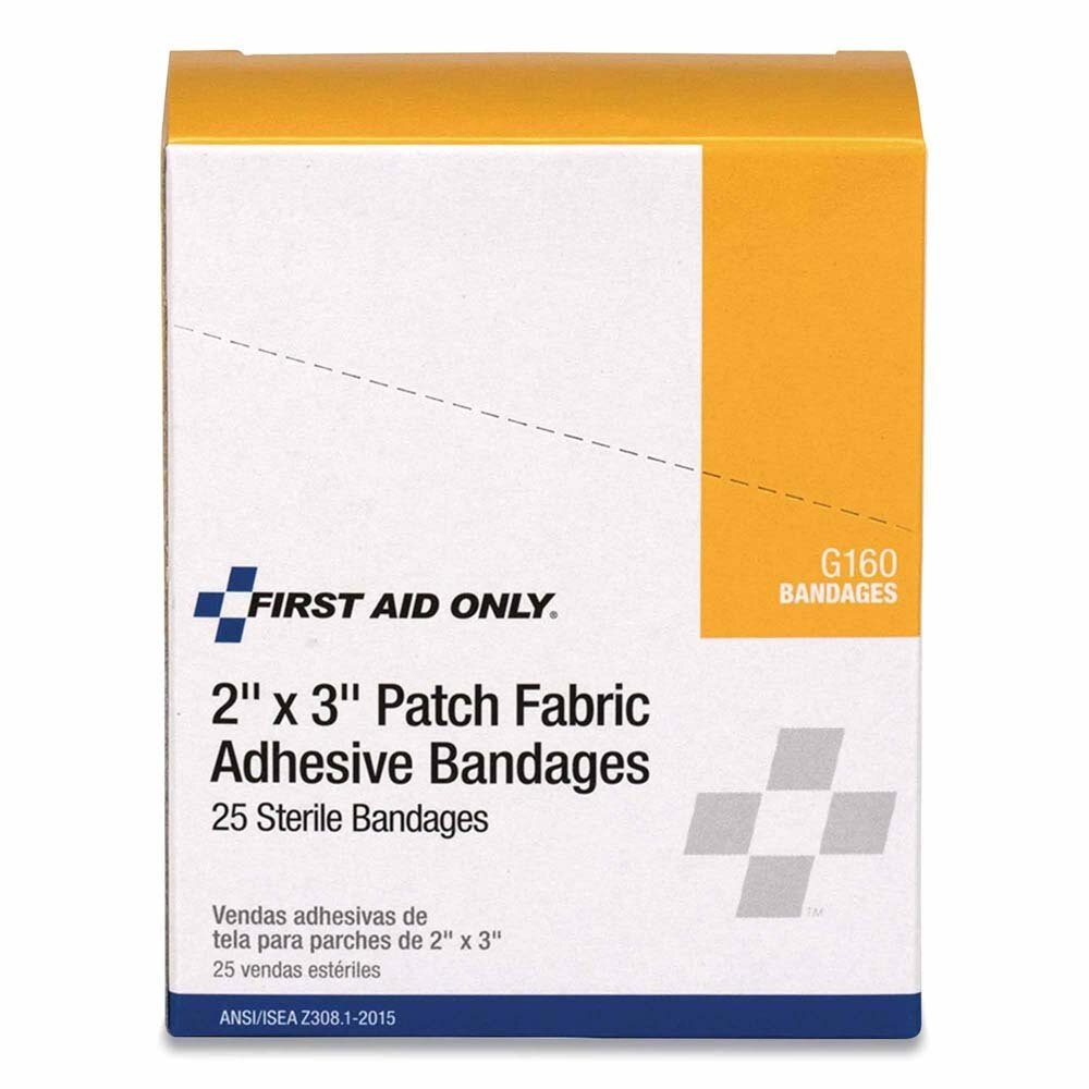 First Aid Only G160 2" x 3" Heavy Woven Fabric Adhesive Bandages (25/Box) - 2