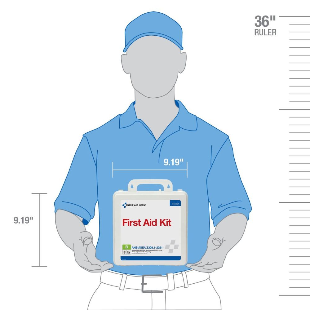 First Aid Only 91332 50 Person ANSI 2021 Class B, Plastic First Aid Kit - 7