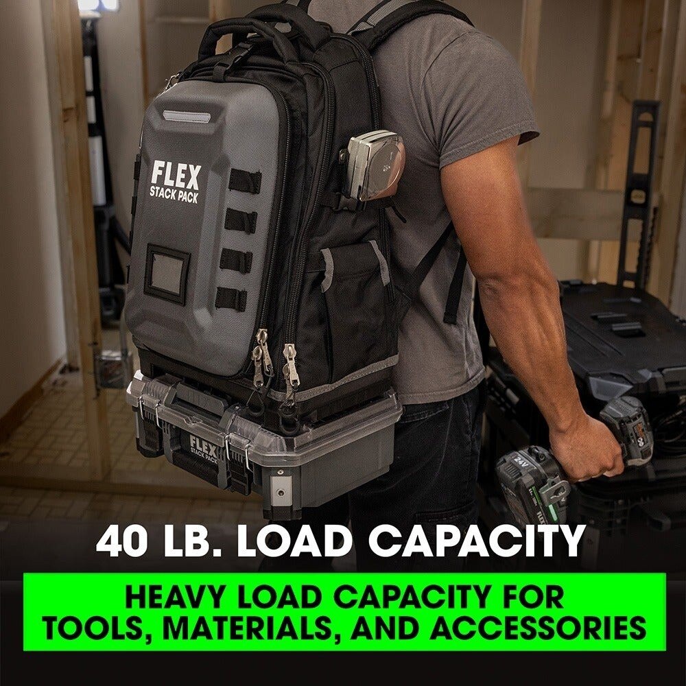 Flex FS1204 16" Jobsite Backpack for Tool Organization and Storage - 7