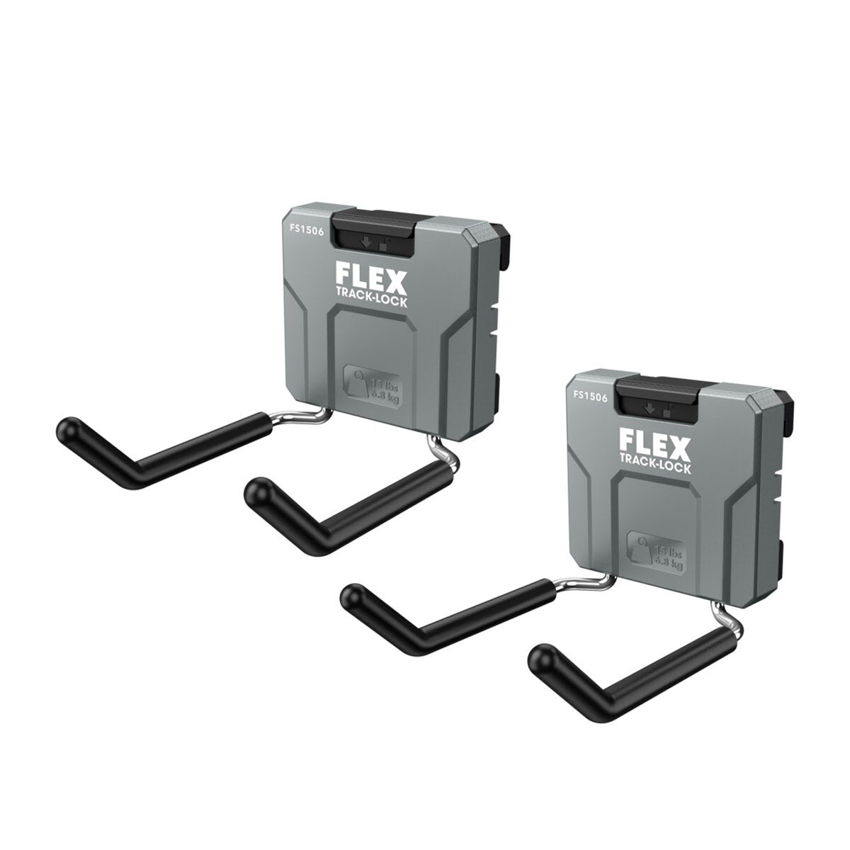 Flex FS1506-2 TRACK-LOCK Dual Straight Hook Rail Mount 4.3 in x 3.3 in (2 Pack)