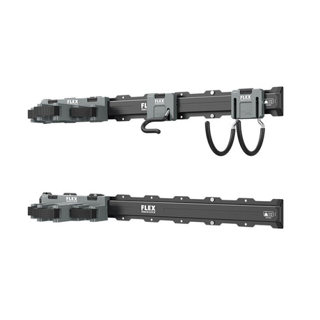 Flex FSM1503-6 TRACK-LOCK 6 Pc Landscaping Tool Wall Storage Set with 32 Inch Wall Mount Rails and Hooks (6 Piece Set)