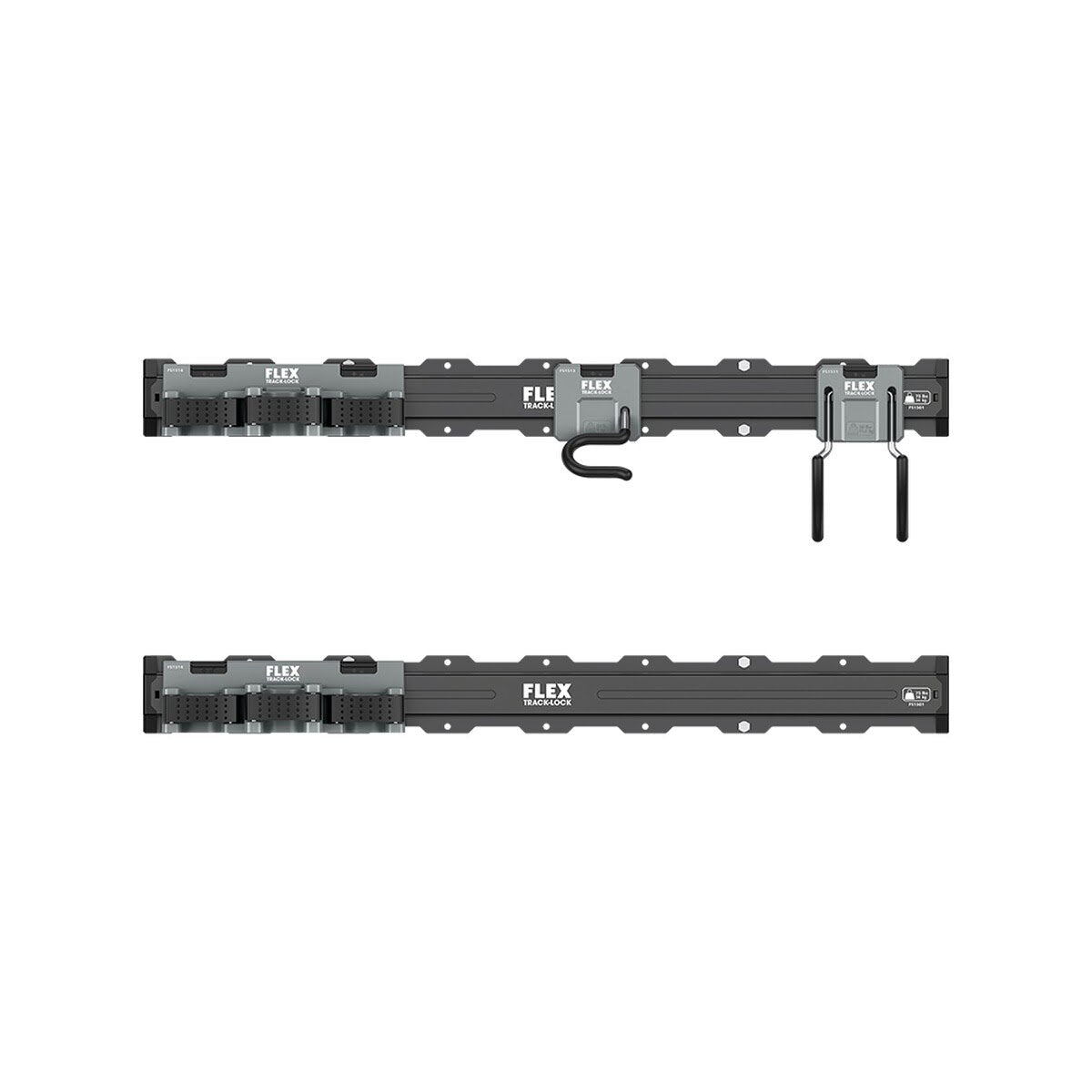 Flex FSM1503-6 TRACK-LOCK 6 Pc Landscaping Tool Wall Storage Set with 32 Inch Wall Mount Rails and Hooks (6 Piece Set) - 2