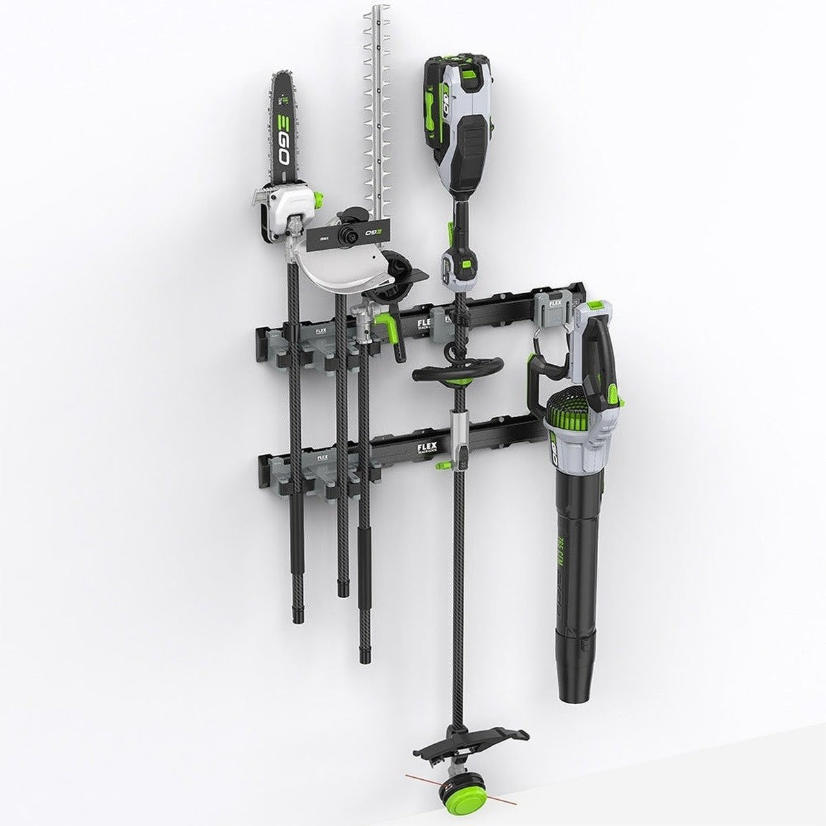 Flex FSM1503-6 TRACK-LOCK 6 Pc Landscaping Tool Wall Storage Set with 32 Inch Wall Mount Rails and Hooks (6 Piece Set) - 4