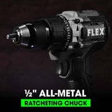 Flex FX1151-2A 24V 1/2" 2 Speed Drill Driver Kit - 8