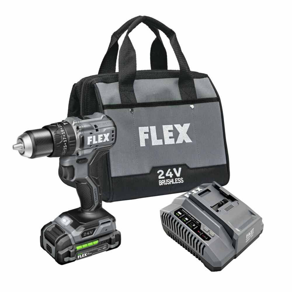 Flex FX1231-1A 1/2" 2 Speed Compact Hammer Drill Kit