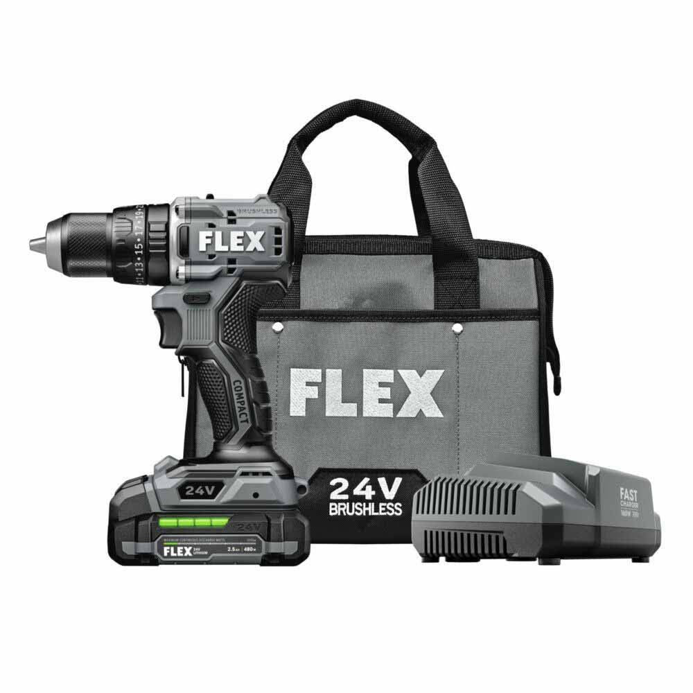 Flex FX1231-1A 1/2" 2 Speed Compact Hammer Drill Kit - 2