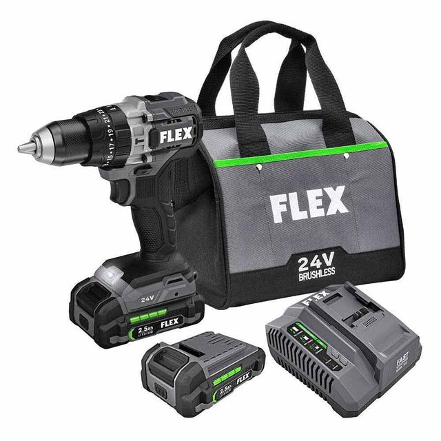 Flex FX1251-2A 24V 1/2" 2 Speed Hammer Drill Kit