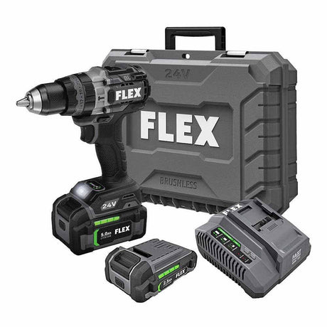 Flex FX1271T-2B 24V 1/2" 2 Speed Hammer Drill Driver with Turbo Mode Kit