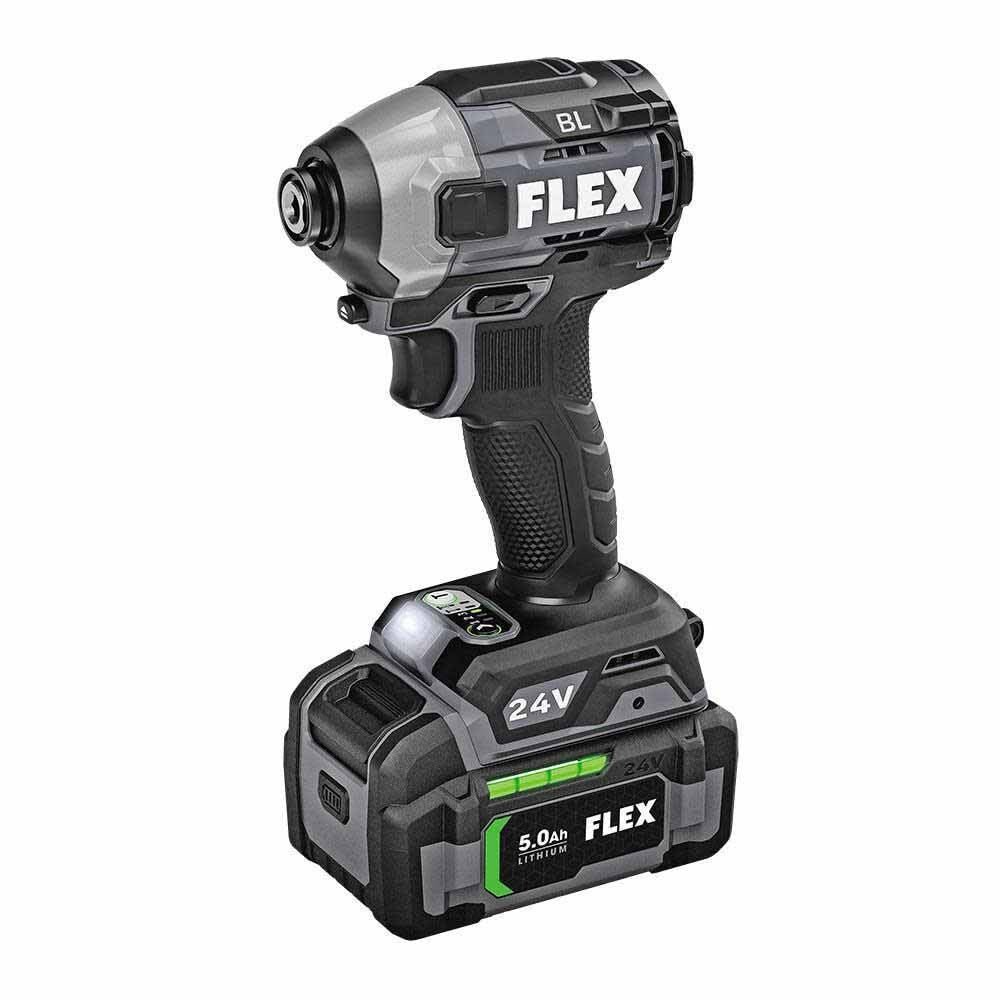 Flex FX1371A-2B 24V 1/4" Quick Eject Hex Impact Driver with Multi-Mode Kit - 2