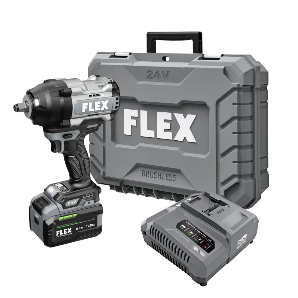 Flex FX1472-1H 1/2" High Torque Impact Wrench Stacked-Lithium Kit (1 x ...