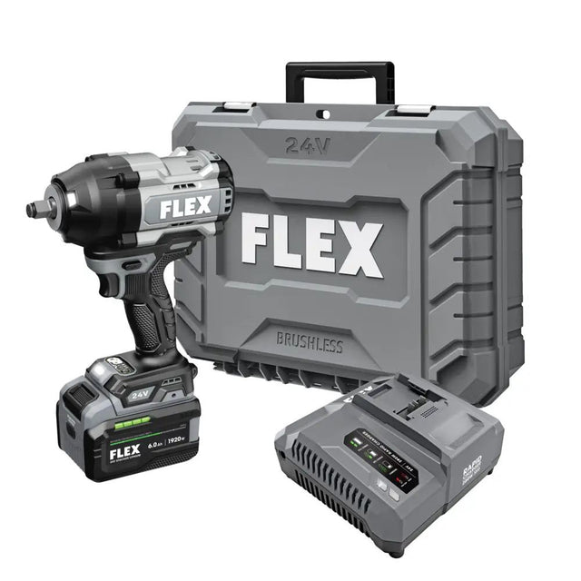 Flex FX1472-1H 1/2" High Torque Impact Wrench Stacked-Lithium Kit (1 x 6.0Ah Stacked Battery + 280W charger)