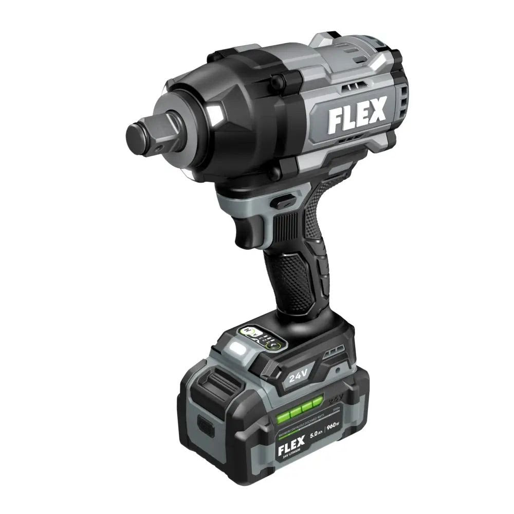 Flex FX1472B-1C 3/4" High Torque Impact Wrench Kit (1 x 5.0Ah Battery + 160W Charger) - 3