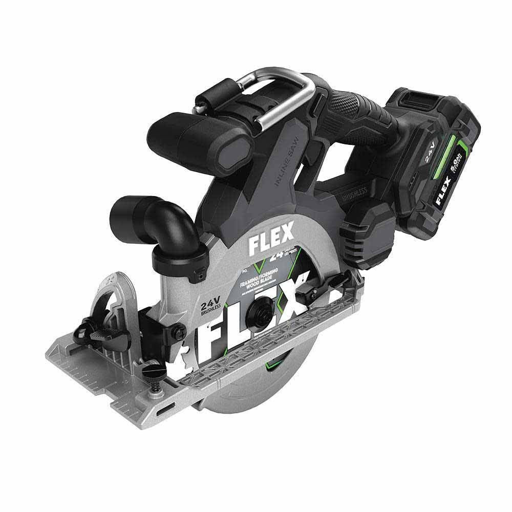 Flex FX2131A-1C 24V 6-1/2" In-Line Circular Saw Kit - 2