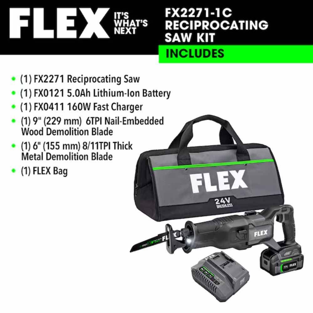 Flex FX2271-1C 24V Reciprocating Saw Kit - 4