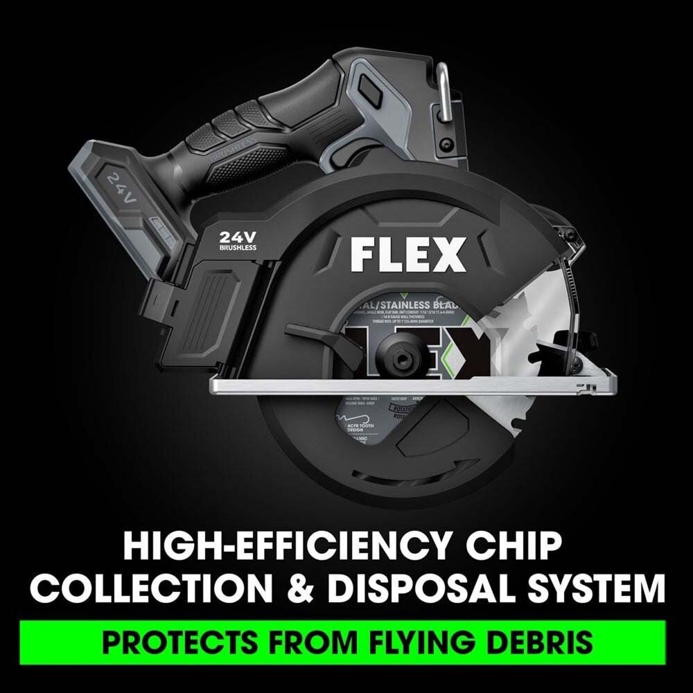 Flex FX2461-Z 5-7/8 in. Metal Cutting Circular Saw Bare Tool W Chip Collector & Clear Viewing Window - 3