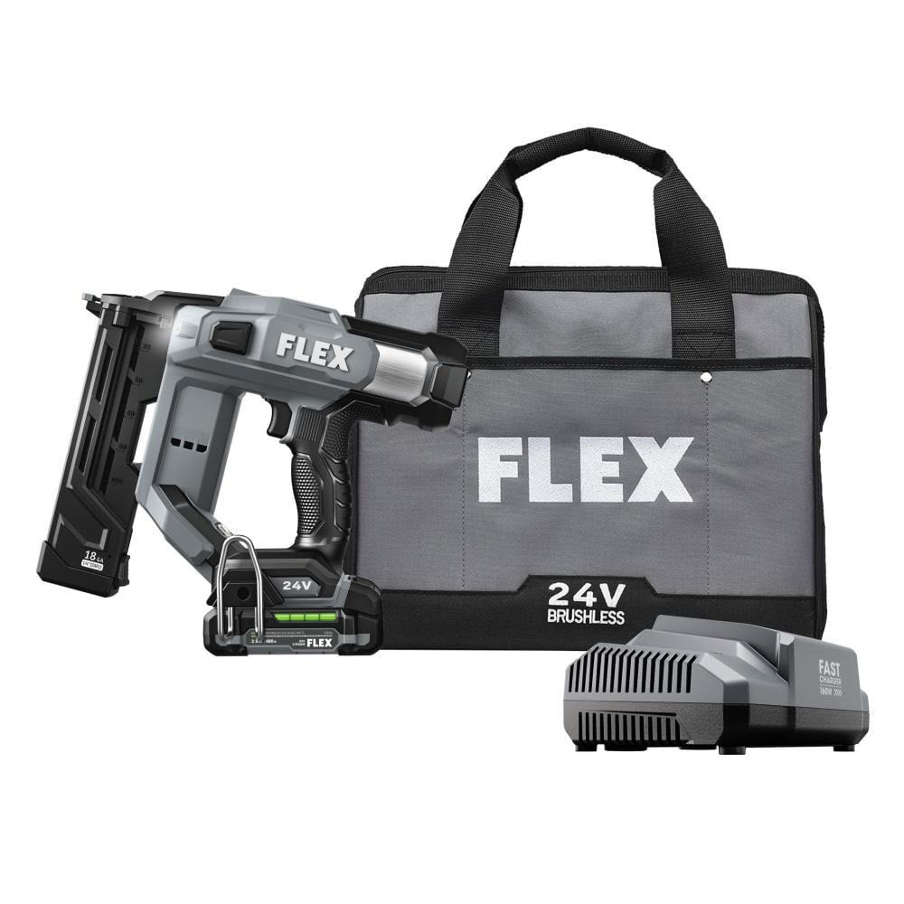 Flex FX4511-1A 18 Gauge 1/4" Narrow Crown Stapler Kit - 2