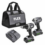 Flex FXM201-2A 24V Brushless 2 Tool Combo Kit Drill Driver and Impact Driver - 2