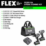 Flex FXM201-2A 24V Brushless 2 Tool Combo Kit Drill Driver and Impact Driver - 7