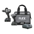 Flex FXM202-2K 24V 2-Tool Brushless Hammer Drill and Quick Eject Impact Driver Kit with Soft Case (2 Batteries, Charger)