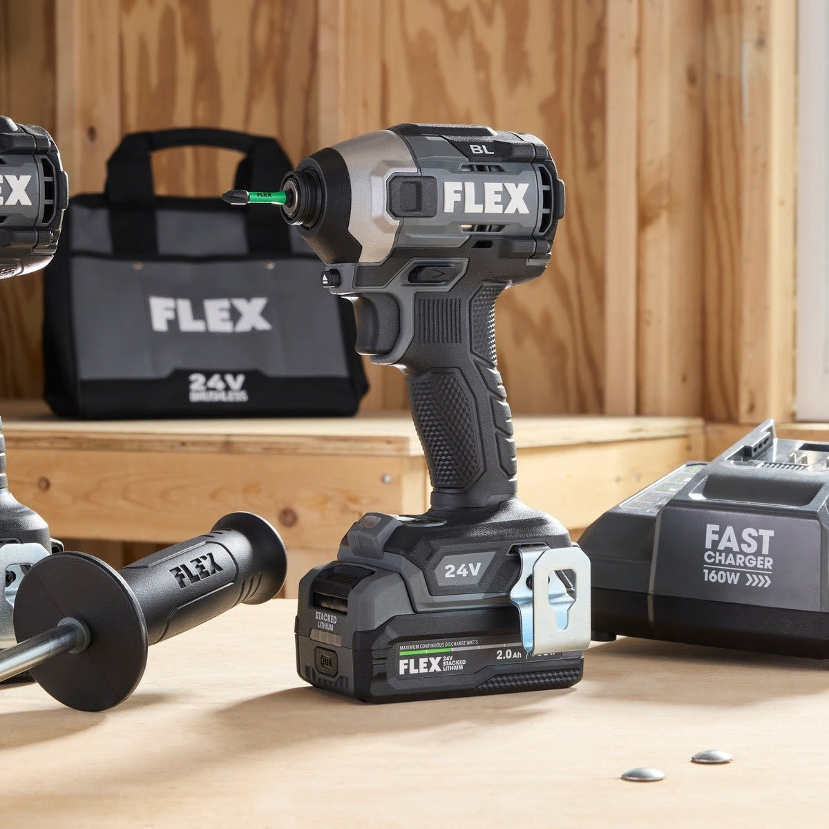 Flex FXM202-2K 24V 2-Tool Brushless Hammer Drill and Quick Eject Impact Driver Kit with Soft Case (2 Batteries, Charger) - 4