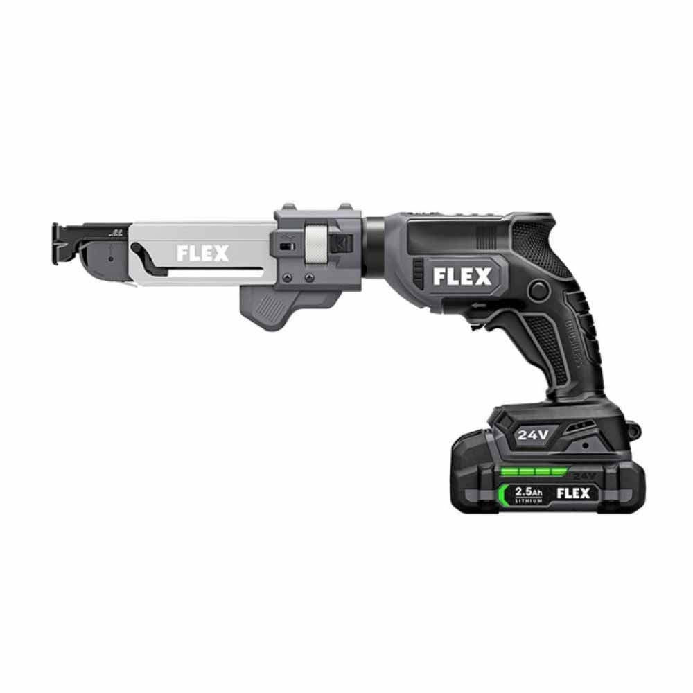 Flex FXM203-2A 24V Brushless 2 Tool Combo Kit  Drywall Screw Gun with magazine and Cut Out Tool - 3