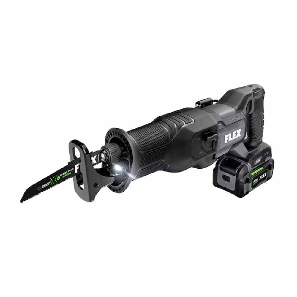 Flex FXM601-2B 24V Brushless 6 Tool Combo Kit Hammer Drill Impact Driver 7-1/4" Circular Saw Oscillating Multi-Tool Reciprocating Saw and Work Light - 6