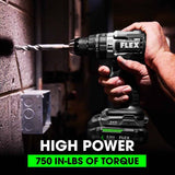 Flex FXM601-2B 24V Brushless 6 Tool Combo Kit Hammer Drill Impact Driver 7-1/4" Circular Saw Oscillating Multi-Tool Reciprocating Saw and Work Light - 13