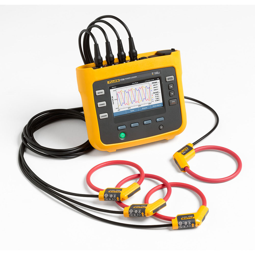 Fluke FLUKE-1738/EUS Phase Advanced Power Logger w Current Probes