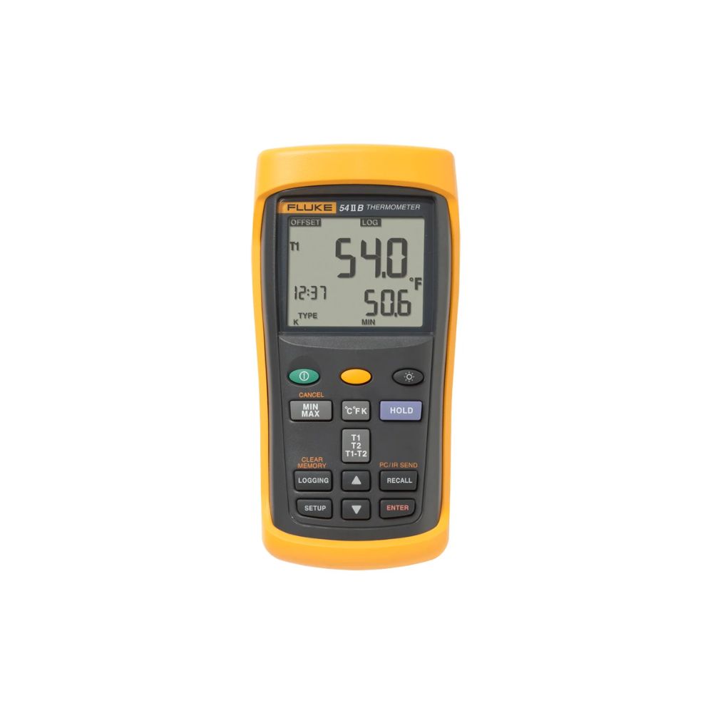 Fluke 54-2 B 60HZ Dual-Input Digital Thermometer with Data Logging, 60 Hertz Noise Rejection
